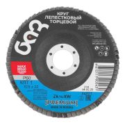 Круг лепестковый торцевой КЛТ-1, ZK10X W (цирконий) зернистость 25Н(P 60) 125 х 22.2 мм, «БАЗ»