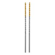 Сверло спиральное по металлу 2 х 86 мм Р6М5, Golden Tip, удлиненное, 2шт. Denzel